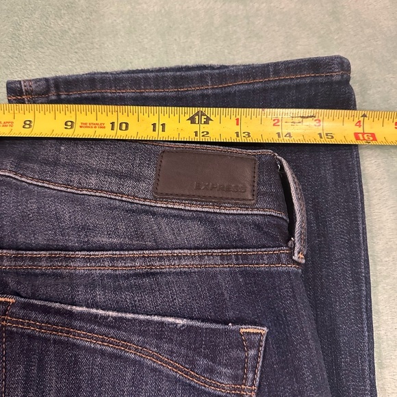 Express Dark Blue Distressed Boot cut Jeans - Picture 11 of 16